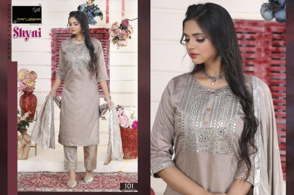 Manjeera Shyni Fancy Wear Chanderi Ready Made Dress Collection